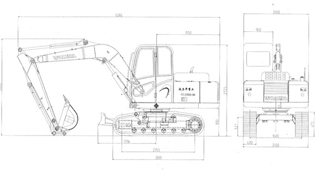 沃爾華DLS880-9B 7噸履帶式液壓挖掘機外形尺寸